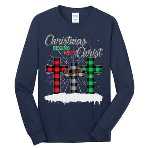 Christmas Begins With Christ Jesus Birthday Tall Long Sleeve T-Shirt