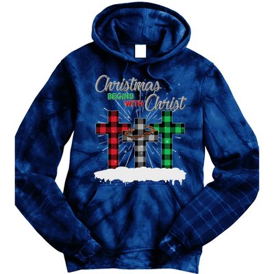 Christmas Begins With Christ Jesus Birthday Tie Dye Hoodie