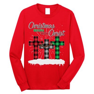 Christmas Begins With Christ Jesus Birthday Long Sleeve Shirt