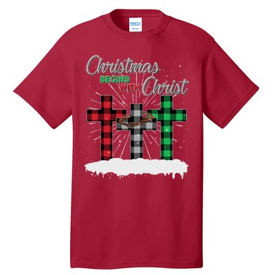 Christmas Begins With Christ Jesus Birthday Tall T-Shirt