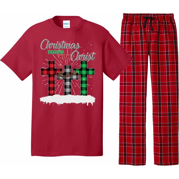 Christmas Begins With Christ Jesus Birthday Pajama Set