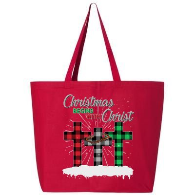 Christmas Begins With Christ Jesus Birthday 25L Jumbo Tote