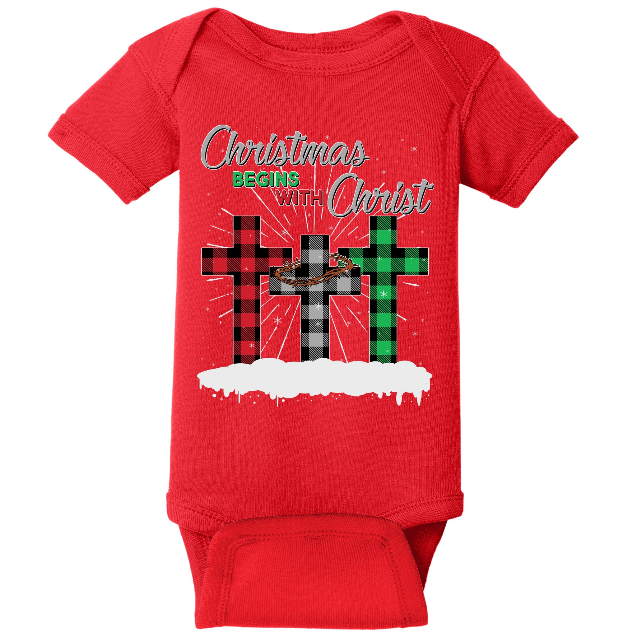 Christmas Begins With Christ Jesus Birthday Baby Bodysuit