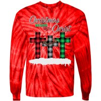 Christmas Begins With Christ Jesus Birthday Tie-Dye Long Sleeve Shirt