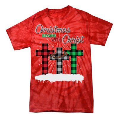 Christmas Begins With Christ Jesus Birthday Tie-Dye T-Shirt