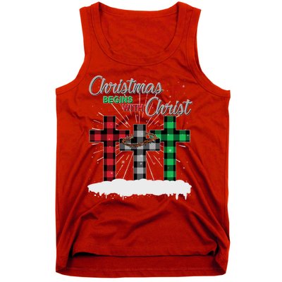 Christmas Begins With Christ Jesus Birthday Tank Top