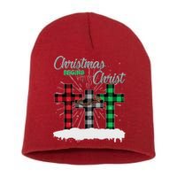 Christmas Begins With Christ Jesus Birthday Short Acrylic Beanie