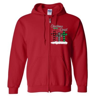 Christmas Begins With Christ Jesus Birthday Full Zip Hoodie