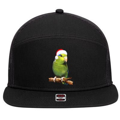 Christmas Bird Parrot 7 Panel Mesh Trucker Snapback Hat