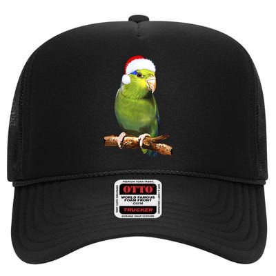 Christmas Bird Parrot High Crown Mesh Back Trucker Hat