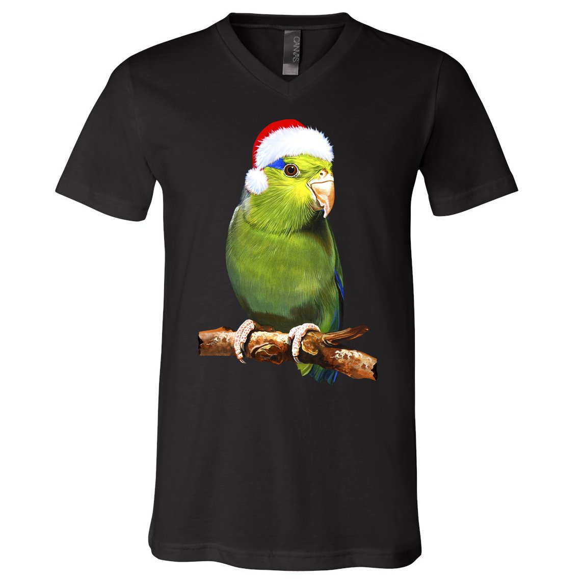 Christmas Bird Parrot V-Neck T-Shirt