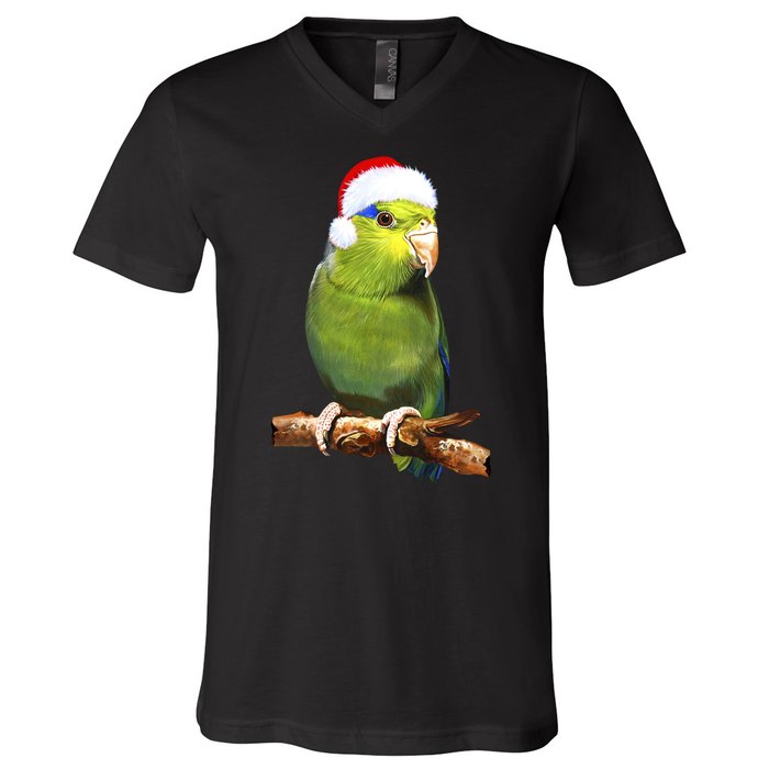 Christmas Bird Parrot V-Neck T-Shirt