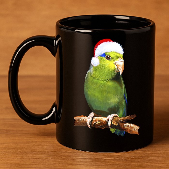 Christmas Bird Parrot 11oz C Handle Ceramic Mug