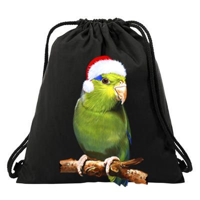 Christmas Bird Parrot Drawstring Bag