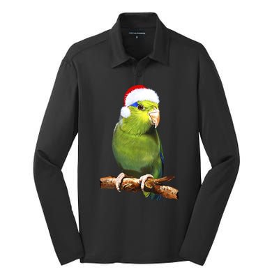 Christmas Bird Parrot Silk Touch Performance Long Sleeve Polo