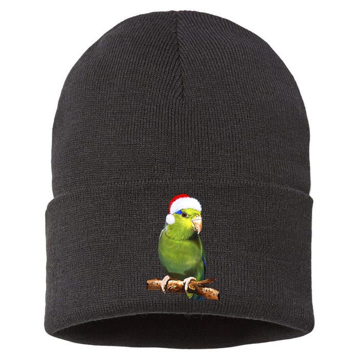 Christmas Bird Parrot Sustainable Knit Beanie