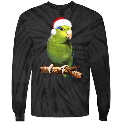 Christmas Bird Parrot Tie-Dye Long Sleeve Shirt