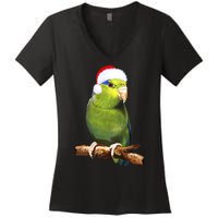 Christmas Bird Parrot Women's V-Neck T-Shirt