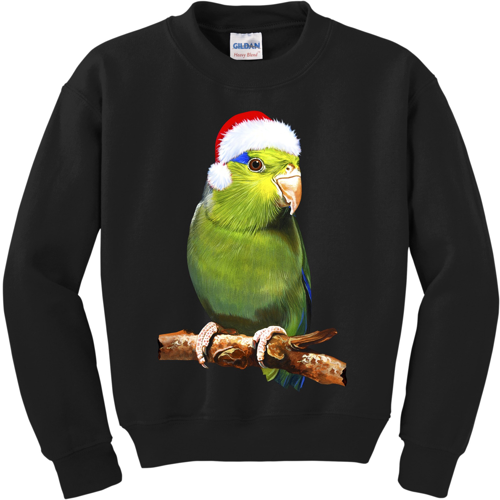 Christmas Bird Parrot Kids Sweatshirt