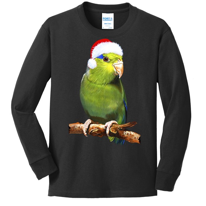 Christmas Bird Parrot Kids Long Sleeve Shirt