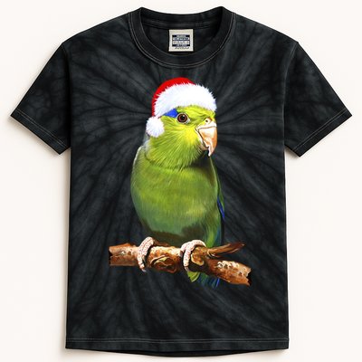 Christmas Bird Parrot Kids Tie-Dye T-Shirt