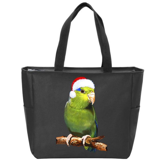 Christmas Bird Parrot Zip Tote Bag
