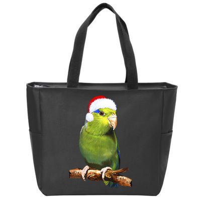 Christmas Bird Parrot Zip Tote Bag