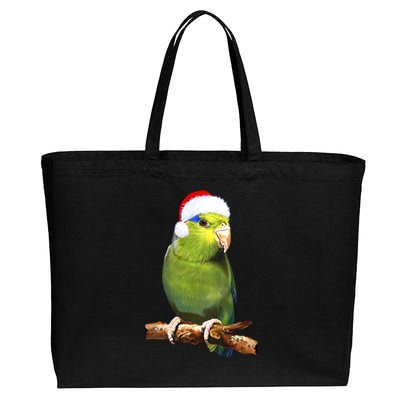 Christmas Bird Parrot Cotton Canvas Jumbo Tote