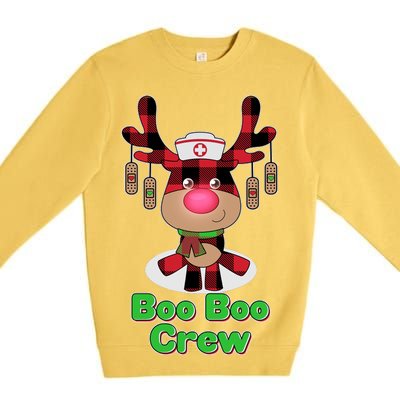 Christmas Boo Boo Crew Reindeer Nurse  Premium Crewneck Sweatshirt