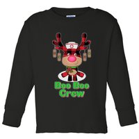 Christmas Boo Boo Crew Reindeer Nurse  Toddler Long Sleeve Shirt