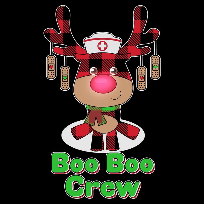 Christmas Boo Boo Crew Reindeer Nurse  Toddler Long Sleeve Shirt