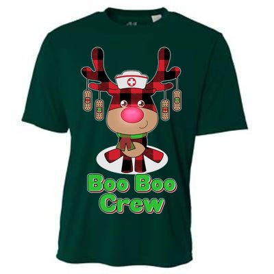 Christmas Boo Boo Crew Reindeer Nurse  Cooling Performance Crew T-Shirt