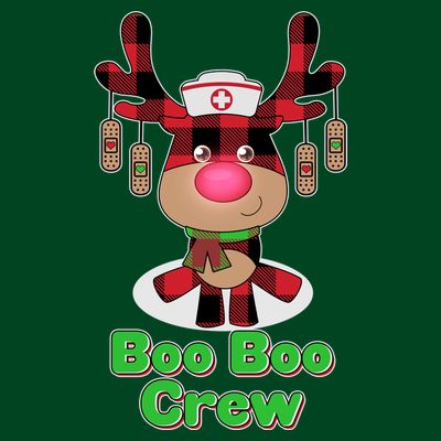 Christmas Boo Boo Crew Reindeer Nurse  T-Shirt