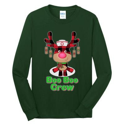 Christmas Boo Boo Crew Reindeer Nurse  Tall Long Sleeve T-Shirt
