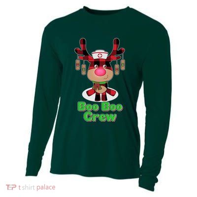 Christmas Boo Boo Crew Reindeer Nurse  Cooling Performance Long Sleeve Crew