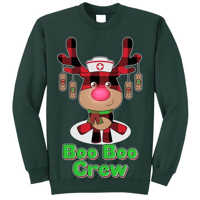 Christmas Boo Boo Crew Reindeer Nurse  Tall Sweatshirt