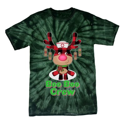 Christmas Boo Boo Crew Reindeer Nurse  Tie-Dye T-Shirt