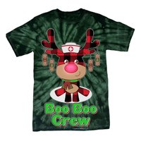 Christmas Boo Boo Crew Reindeer Nurse  Tie-Dye T-Shirt