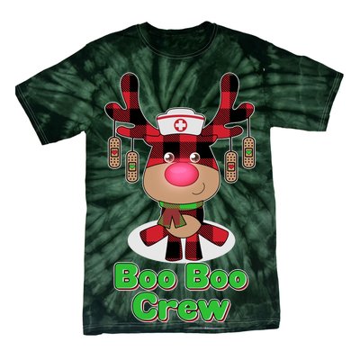 Christmas Boo Boo Crew Reindeer Nurse  Tie-Dye T-Shirt