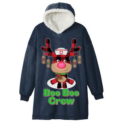 Christmas Boo Boo Crew Reindeer Nurse  Hooded Wearable Blanket