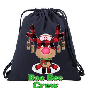 Christmas Boo Boo Crew Reindeer Nurse  Drawstring Bag