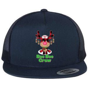 Christmas Boo Boo Crew Reindeer Nurse  Flat Bill Trucker Hat