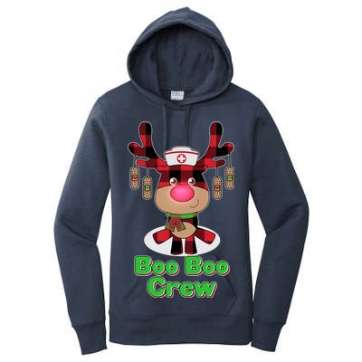 Christmas Boo Boo Crew Reindeer Nurse  Women's Pullover Hoodie