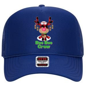 Christmas Boo Boo Crew Reindeer Nurse  High Crown Mesh Back Trucker Hat