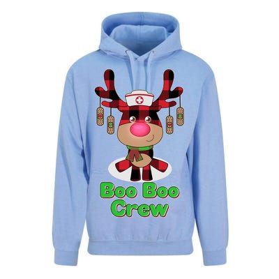 Christmas Boo Boo Crew Reindeer Nurse  Unisex Surf Hoodie