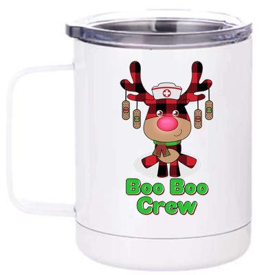 Christmas Boo Boo Crew Reindeer Nurse  12 oz Stainless Steel Tumbler Cup