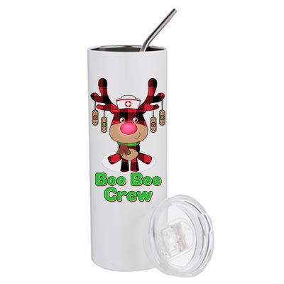 Christmas Boo Boo Crew Reindeer Nurse  Stainless Steel Tumbler