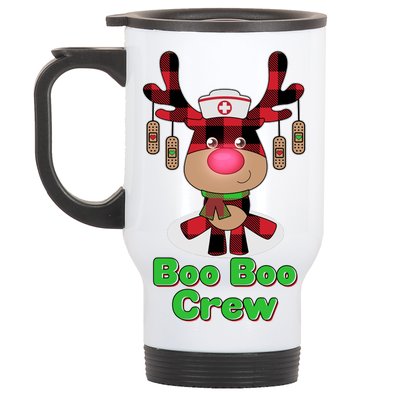 Christmas Boo Boo Crew Reindeer Nurse  Stainless Steel Travel Mug