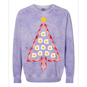 Christmas Breakfast Tree Bacon And Eggs Colorblast Crewneck Sweatshirt