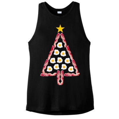 Christmas Breakfast Tree Bacon And Eggs Ladies PosiCharge Tri-Blend Wicking Tank